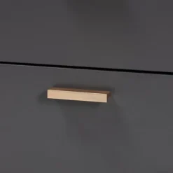 Kelson Wood 2 Drawer Nightstand Dark Gray/Gold - Baxton Studio