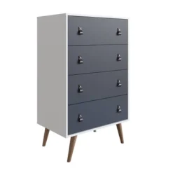 Amber Tall 4 Drawer Dresser With Faux Leather Handles - Manhattan Comfort -DreamNest Store GUEST a4ab63b5 ca78 4bf7 9720 fc1c57e26ad6