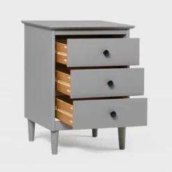Stiva Classic Mid-Century Modern 3 Drawer Nightstand - Saracina Home -DreamNest Store GUEST a506790f 4fc7 4f2c a41e 91b3596872bb