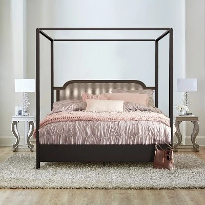 Melanie Wood And Metal Canopy Bed Oiled Bronze - Hillsdale Furniture