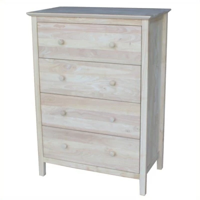 Wood 4-Drawer Chest Gray-Pemberly Row 1 Wood 4-Drawer Chest Gray-Pemberly Row