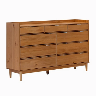 Mid-Century Modern Solid Wood 9 Drawer Horizontal Dresser - Saracina Home 10 Mid-Century Modern Solid Wood 9 Drawer Horizontal Dresser - Saracina Home - Image 10