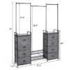 Costway 8 Drawer Fabric Dresser Hanger&Shoe Rack Multifunctional Storage Tower Metal