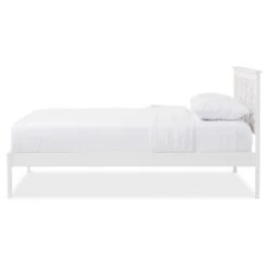 Celine Modern And Contemporary Geometric Pattern Solid Wood Platform Bed - Full - Baxton Studio