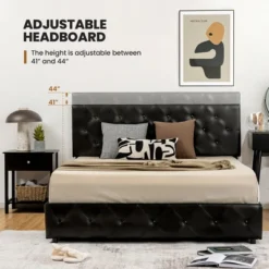 Costway Upholstered Platform Bed W/ 4 Drawers PU Leather Button Tufted Headboard 15 Costway Upholstered Platform Bed W/ 4 Drawers PU Leather Button Tufted Headboard -DreamNest Store GUEST a73287c0 2848 4c64 a7c7 78e66e738d03