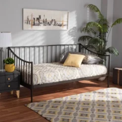 Full Rupert Vintage Industrial Metal Daybed Black - Baxton Studio -DreamNest Store GUEST a7d15b99 0866 428a acfe 593d4969025a