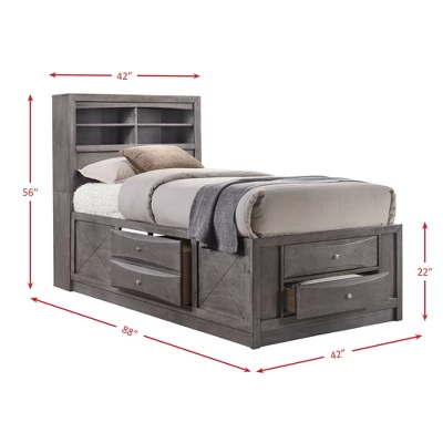 Madison Storage Bed Gray - Picket House Furnishings 4 Madison Storage Bed Gray - Picket House Furnishings - Image 4