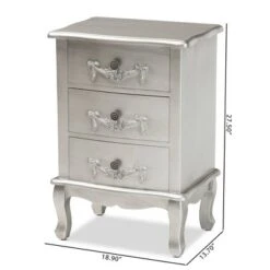 Callen Brushed Wood 3 Drawer Nightstand Silver - Baxton Studio 17 Callen Brushed Wood 3 Drawer Nightstand Silver - Baxton Studio -DreamNest Store GUEST a935c0f3 6d8c 4b87 a8fe 095b902430f5