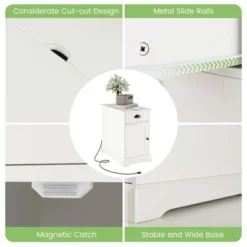 Costway Side End Table Nightstand With Charging Station Storage For Living Room Bedroom -DreamNest Store GUEST a938f136 47bd 4e7f 8fab c282bd75b2d1