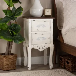 Levron Two-Tone And Antique Wood 2 Drawer Nightstand Walnut Brown/Antique White - Baxton Studio 19 Levron Two-Tone And Antique Wood 2 Drawer Nightstand Walnut Brown/Antique White - Baxton Studio -DreamNest Store GUEST a96b363f ac20 4096 97d8 18b209e9c928