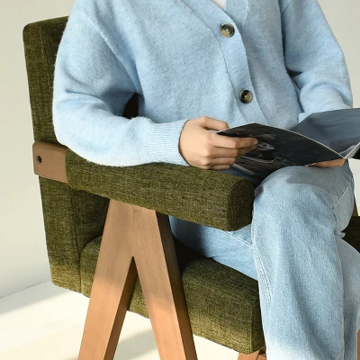 Morgan 47.2" Wide Benches Upholstered Seat And Back With Upside Down "V" Shape Design Solid Wood Legs-Maison Boucle 8 Morgan 47.2" Wide Benches Upholstered Seat And Back With Upside Down "V" Shape Design Solid Wood Legs-Maison Boucle - Image 8