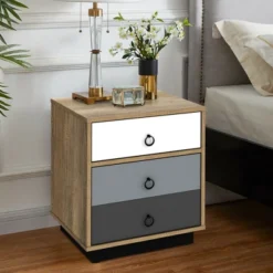 Costway 2PCS Nightstand With Drawer And Storage Cabinet Wooden Sofa Side Table End Table -DreamNest Store GUEST aa7164d4 5bcc 4c03 84db 4ff8719ce007