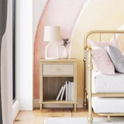 Shiloh Nightstand With Drawer And Lower Shelf, Natural And Rattan 5 Shiloh Nightstand With Drawer And Lower Shelf, Natural And Rattan -DreamNest Store GUEST aa750e16 f0a3 49c3 8614 0d30fc77aeae