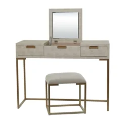 Contemporary Wood Console Table Dressing Table Desk With Mirror And Stool Set - Olivia & May -DreamNest Store GUEST aa8db9d1 4b6c 4336 a8bf e7e36df76204