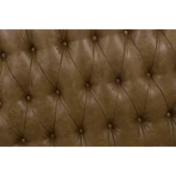 58" Draper Large Bench With Button Tufting Faux Leather Light Brown - HomePop -DreamNest Store GUEST aabce963 69f1 4d44 8292 a6f3bee663e1
