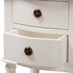 Audrey Finished 2 Drawer Nightstand White - Baxton Studio -DreamNest Store GUEST aae3e17b a718 41c9 b501 a54de10d37da