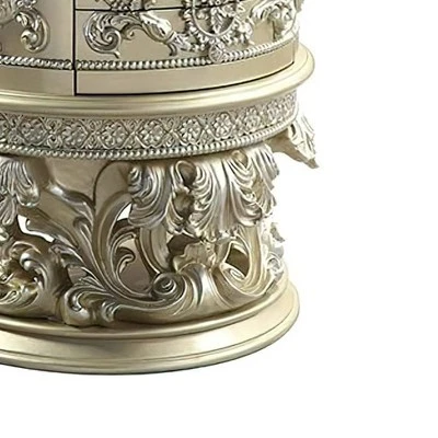 31" Vatican Nightstand Champagne Silver Finish - Acme Furniture 3 31" Vatican Nightstand Champagne Silver Finish - Acme Furniture - Image 3