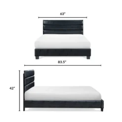 Hudson Leather Upholstered Bed Black - ClickDecor -DreamNest Store GUEST ab61b43b b7eb 4a1f 8d57 8ec8ad94a0b6