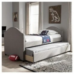 Twin Alessia Modern And Contemporary Fabric Upholstered Daybed With Guest Trundle Bed - Baxton Studio -DreamNest Store GUEST abee7f84 acc1 4d92 ab00 b786ca16f3a7