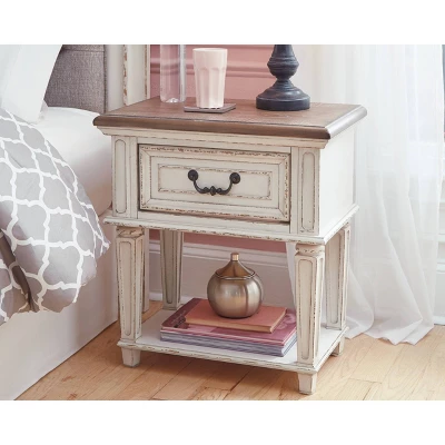Realyn One Drawer Nightstand Chipped - Signature Design By Ashley 1 Realyn One Drawer Nightstand Chipped - Signature Design By Ashley