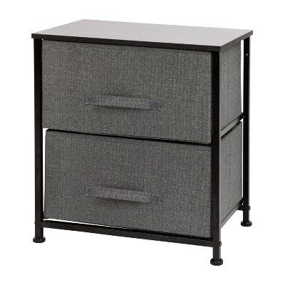 Flash Furniture 2 Drawer Wood Top Nightstand Storage Organizer With Cast Iron Frame And Dark Easy Pull Fabric Drawers 10 Flash Furniture 2 Drawer Wood Top Nightstand Storage Organizer With Cast Iron Frame And Dark Easy Pull Fabric Drawers - Image 10