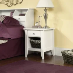 Shoal Creek Nightstand With Drawer & Storage Shelf - Soft White - Sauder -DreamNest Store GUEST aca64ae2 8bb9 4f2c a18d 1110e4a0c29c