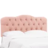 Full Tufted Headboard In Velvet Blush Pink - Skyline Furniture