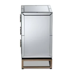 Laken 3 Drawers Mirrored Nightstand - Baxton Studio -DreamNest Store GUEST acd3638a ffa2 42f2 b034 c2b44d9c46f6