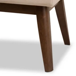 Elia Mid Century Modern Walnut Wood Fabric Button Tufted Bench - Baxton Studio -DreamNest Store GUEST ad2a74b7 e816 4be1 b67e 271dc5100328