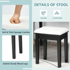 Costway Vanity Table Set With Lighted Mirror Adjustable 10 Bulbs Dresser 4 Drawer 16 Costway Vanity Table Set With Lighted Mirror Adjustable 10 Bulbs Dresser 4 Drawer -DreamNest Store GUEST af08fe3c 0df0 45ae b417 97d1eb5a84fb