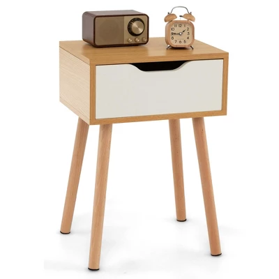 Costway Nightstand End Side Sofa Table Storage Drawer Living Room With Solid Wood Leg 10 Costway Nightstand End Side Sofa Table Storage Drawer Living Room With Solid Wood Leg - Image 10