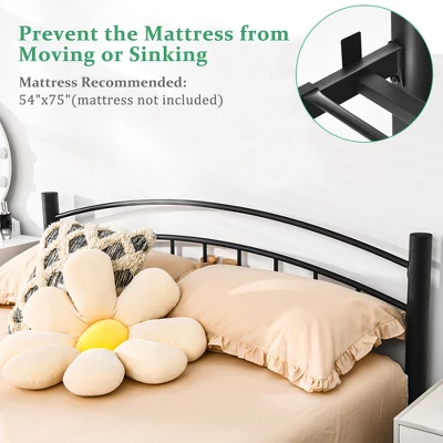 Costway Twin/Full/Queen Size Metal Bed Frame Platform Mattress Foundation With Headboard Footboard 6 Costway Twin/Full/Queen Size Metal Bed Frame Platform Mattress Foundation With Headboard Footboard - Image 6