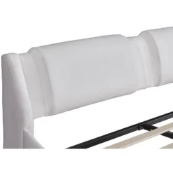 Upholstered Faux Leather Platform Bed With LED Light Bed Frame With Slatted-ModernLuxe -DreamNest Store GUEST af387f15 c215 429f ad22 40b3c92f0f2f