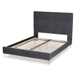 Fabrico Velvet Fabric Upholstered And Metal Platform Bed - Baxton Studio 10 Fabrico Velvet Fabric Upholstered And Metal Platform Bed - Baxton Studio -DreamNest Store GUEST af570355 e7fa 4a48 b0bc 0c600bdb3aff