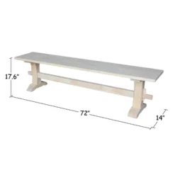 72" Trestle Bench Unfinished - International Concepts -DreamNest Store GUEST af5748b2 5c3a 4a90 ba1d c81d8a2b055c