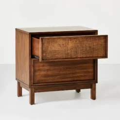 Wood & Cane Transitional Nightstand - Hearth & Hand™ With Magnolia -DreamNest Store GUEST af59a1ab 4868 4ff5 ab07 150c54a02150