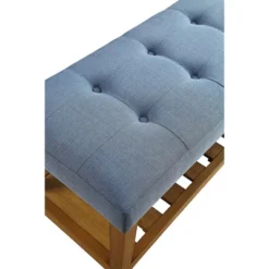 Simple Relax Fabric And Wood Bench In Blue And Oak Finish 5 Simple Relax Fabric And Wood Bench In Blue And Oak Finish -DreamNest Store GUEST afdbaed0 0523 4909 862d 7265d3c3113f