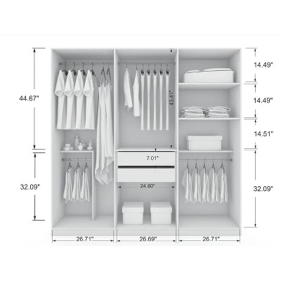 Gramercy Wardrobe Armoire Closet - Manhattan Comfort 2 Gramercy Wardrobe Armoire Closet - Manhattan Comfort - Image 2