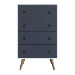 Amber Tall 4 Drawer Dresser With Faux Leather Handles - Manhattan Comfort -DreamNest Store GUEST b135f113 98c8 4bab b02c 4a444d33e8ab