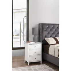 Passion Furniture Daniel 3-Drawer Nightstand (25 In. H X 15 In. W X 19 In. D) -DreamNest Store GUEST b156fb57 2cc9 4aed 945e aec9771ab642