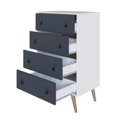 Amber Tall 4 Drawer Dresser With Faux Leather Handles - Manhattan Comfort -DreamNest Store GUEST b1f999df 0b43 4bf6 8eb0 1c65272e4953