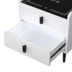 Modern Nightstand With Wireless Charging, USB Port And Adjustable LED Lights, End Table With 2 Drawers-ModernLuxe -DreamNest Store GUEST b20d5dcd 0792 4f4f 9256 bad335a1b600