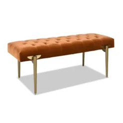 Jennifer Taylor Home Aria Upholstered Gold Accent Bench -DreamNest Store GUEST b2962909 336d 4c1e a1c3 96c2c41b9edc