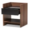 Vanda Modern And Contemporary Two - Tone Wood 1 - Drawer Nightstand - Brown - Baxton Studio