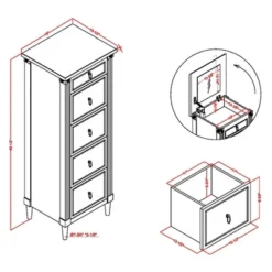 Magg 4 Drawer Jewelry Chest With Flip Up Mirror Antique White/Antique Gray Two Tone - HOMES: Inside + Out -DreamNest Store GUEST b3328e74 eed4 4bcc 9540 9d9a24a82505