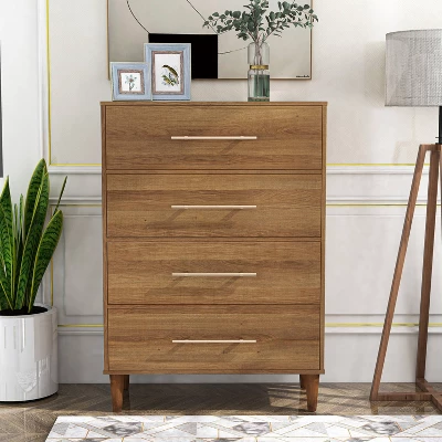 Esigne Mid-Century 4 Drawer Chest Light Oak - HOMES: Inside + Out 2 Esigne Mid-Century 4 Drawer Chest Light Oak - HOMES: Inside + Out - Image 2