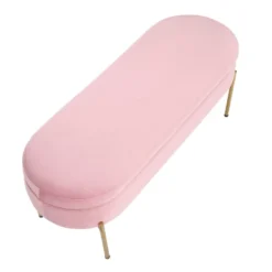 48" Chloe Storage Bench Velvet/Metal Gold/Blush Pink - LumiSource -DreamNest Store GUEST b39d9d9e 85a2 4cb0 9654 9e4d7d1ac70c