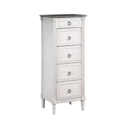 Magg 4 Drawer Jewelry Chest With Flip Up Mirror Antique White/Antique Gray Two Tone - HOMES: Inside + Out -DreamNest Store GUEST b3bc1055 d4d2 47c4 99b8 ff9585819a50