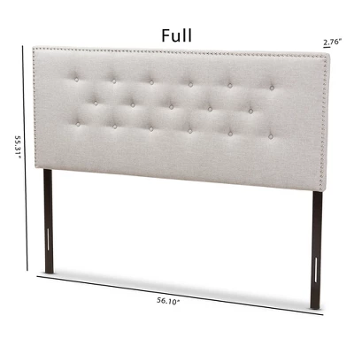 Windsor Modern And Contemporary Fabric Upholstered Headboard Beige - Baxton Studio 5 Windsor Modern And Contemporary Fabric Upholstered Headboard Beige - Baxton Studio - Image 5