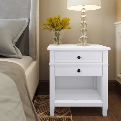 24" Sterling Solid Wood Nightstand White - WyndenHall 1 24" Sterling Solid Wood Nightstand White - WyndenHall